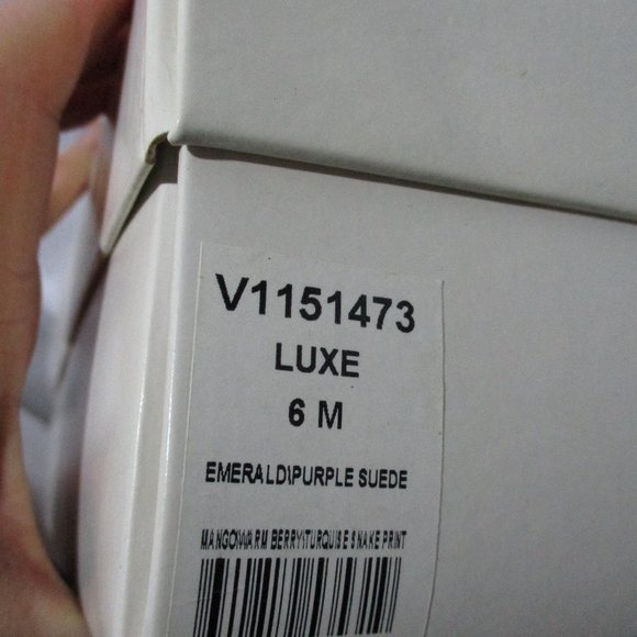 NWT DIANE VON FURSTENBERG DVF STILETTO Sandal Shoe Emerald Purple Suede 6 - Picture 8 of 8